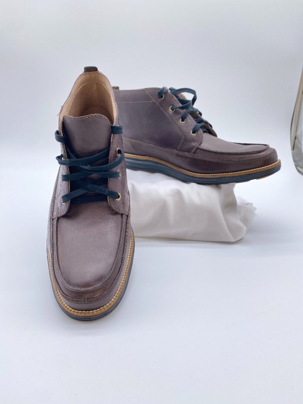 Cole Haan Grand.ØS Leather Chukka Boots Brown Moc Toe Men's 9.5